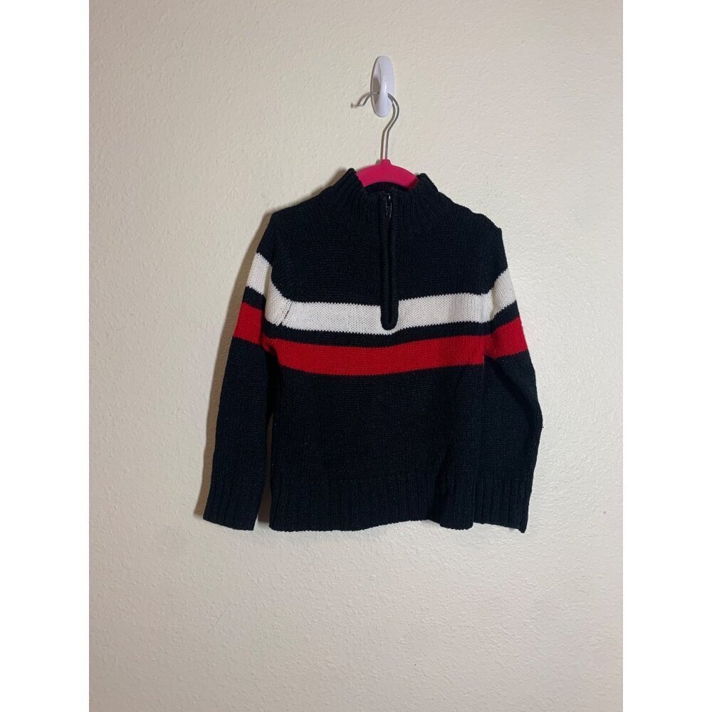 Sezzit Knit Sweater Quarter Zip Preppy Casual Y2K Retro Black Boys Size 4